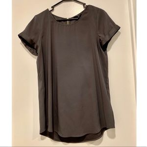 Express crew neck rolled sleeve blouse